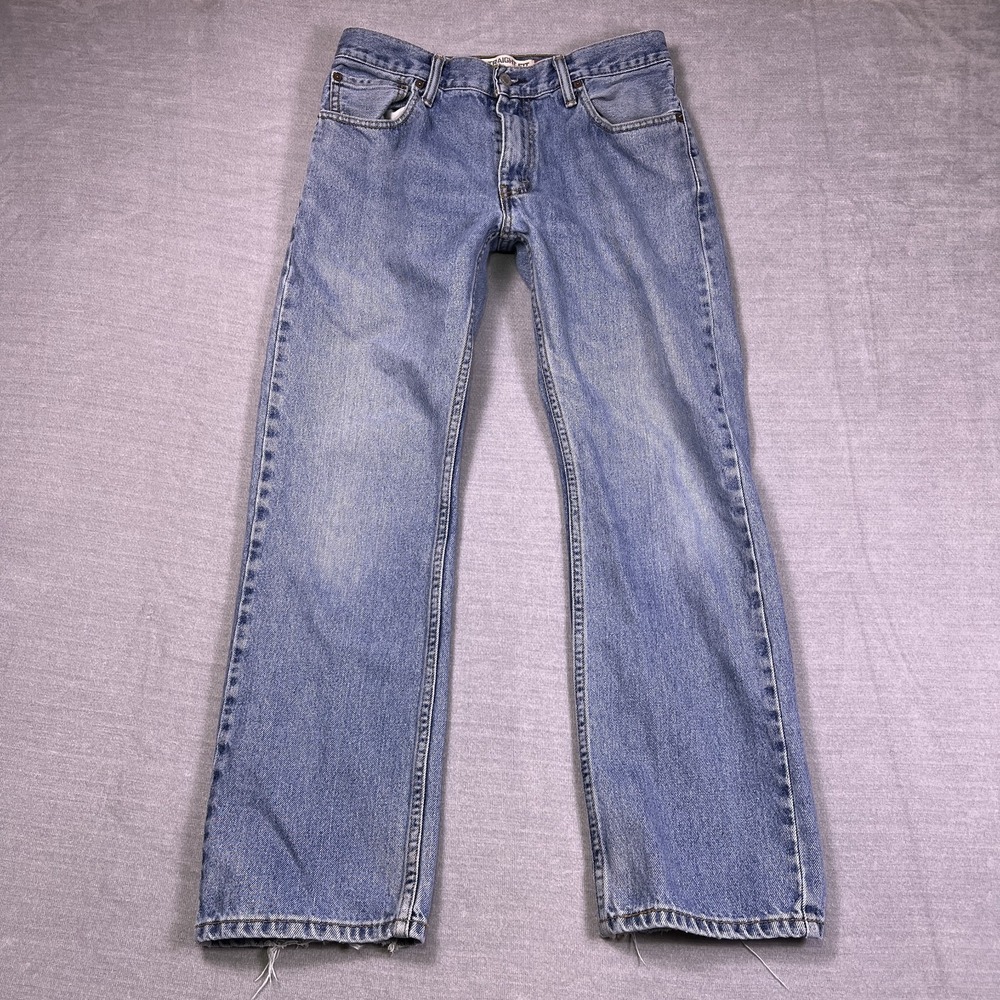 Levi's 505 Mens Blue Light Faded Stretch Straight Fit Mid Rise Jeans Size 32x30